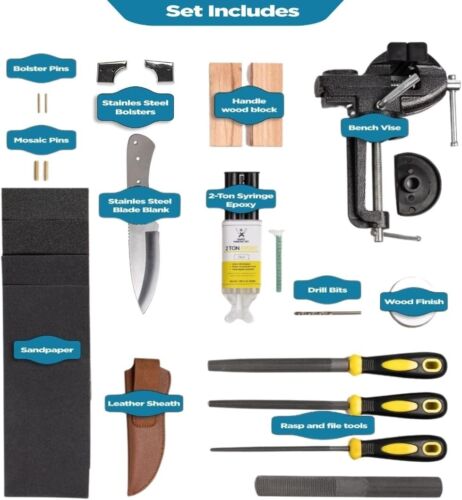 Messerherstellungsset DIY Geschenk für Männer mit kompletten Werkzeugen & Materialien, Edelstahl - Bild 2 von 6