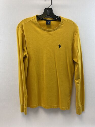 Us Polo Assn Sweater Mens Small Yellow Pullover Shirt Golf Sports Casual