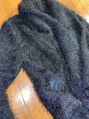 Neu Jack BB Dakota schwarze Strickjacke S Grunge flauschiger Pullover Wimpern Schal Jacke - Bild 8 von 10