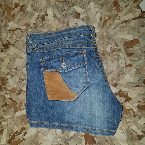 C Pink Denim Jean Mini Short Shorts Shortie JR Size 9 Cotton / Spandex - Picture 11 of 11