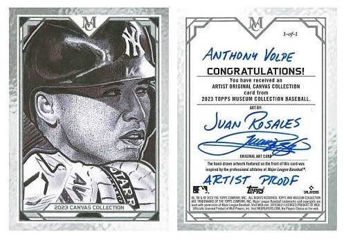 1/1 Sketch Card 2023 Topps MLB Museum Collection AP Anthony Volpe Rosales