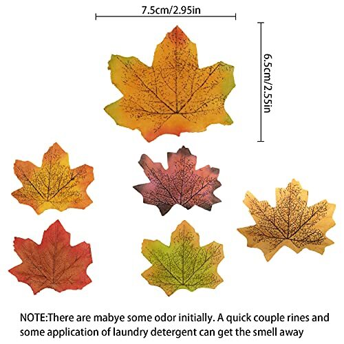 PCS Artificial Fall Maple Leaves Fake Silk Leaves Thanksgiving Autumn Leaf 1500 - Picture 5 of 8