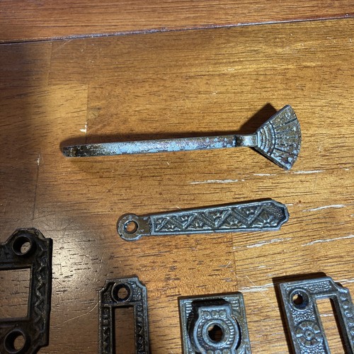 Estate Find Big Lot of Antique Door Thumb Latch Hardware Plates Mounts More - Picture 9 of 18