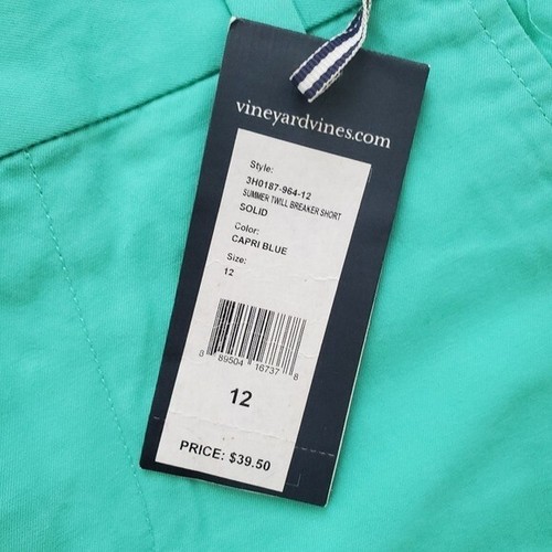 NWT Vineyard Vines Boys' Summer Twill Breaker Shorts in Capri Blue sz12 - Picture 4 of 13