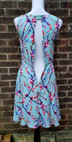 Darling London Sleeveless Mint Green Floral Mini Dress Size UK 10 - Picture 14 of 20