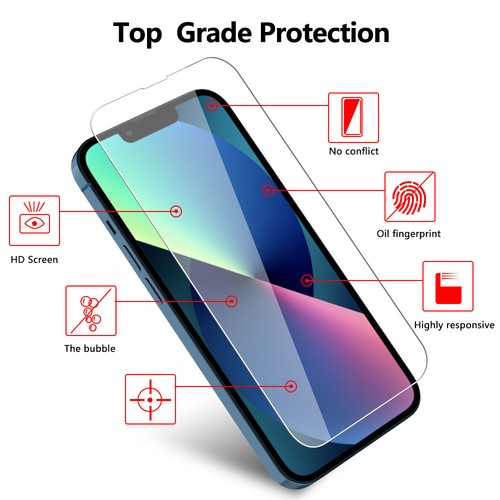 Protector de pantalla transparente de vidrio templado para Apple iPhone 13, protector de lente de cámara - Imagen 3 de 18