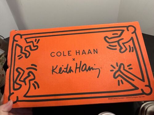 Cole Haan Keith Haring Grandpro Rally Slip-On Shoes White/Black/Flame Mens 10W - Picture 14 of 16