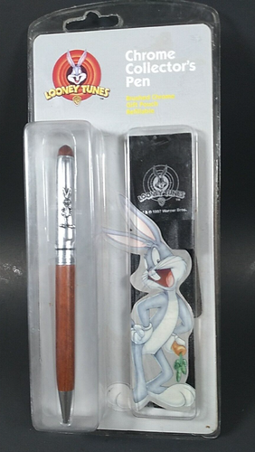 NOS Looney Tunes Chrome Collector's Pen Bugs Bunny With Gift Pouch New