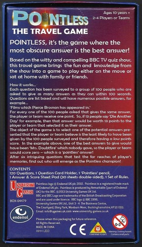 2013 University Games Pointless The Travel Game - Picture 2 of 7