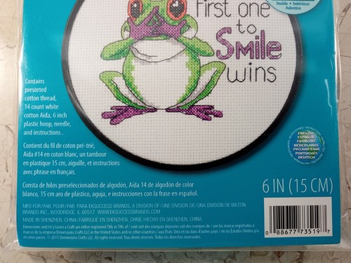 FROG First One to Smile 73519 Dimensiones 6" Kit Punto de Cruz Contado con Aro - Imagen 5 de 6