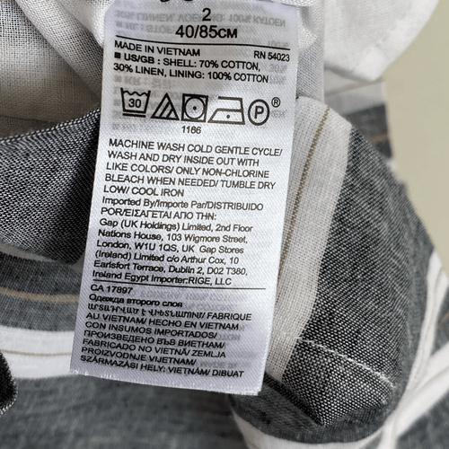 Nuevo con etiquetas Mono Corto Banana Republic Mezcla de Lino Gris y Blanco Cintura con Cintura con Cinturón - Imagen 6 de 6