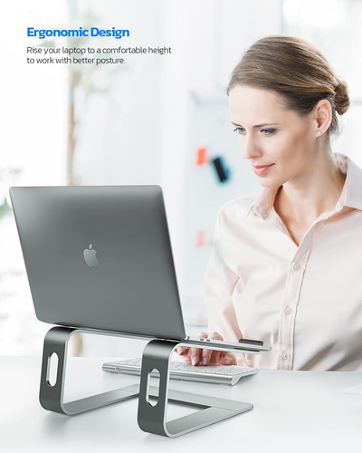 Nulaxy Fully Aluminum Laptop Stand, Detachable Ergonomic Laptop Holder Mount Com - Afbeelding 2 van 12