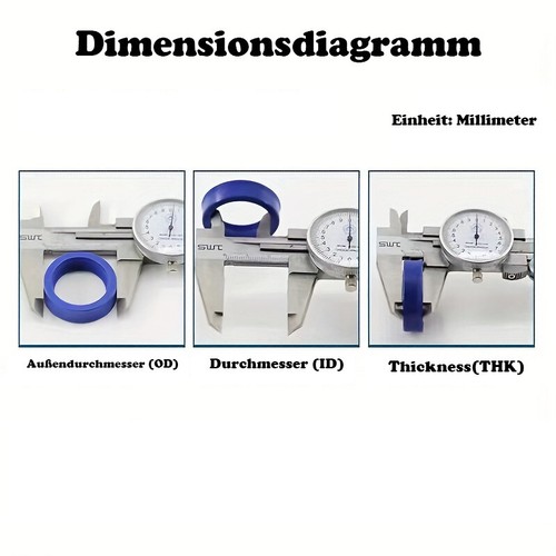Öldichtung PU DHS-Ringe Hydraulikzylinder Kolbenstange Wellendichtring Höhe 5mm - Bild 3 von 13