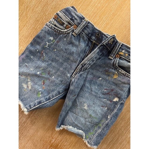 Polo Ralph Lauren Denim Shorts Distressed Paint Splatter Adjustable Waist 5 - Picture 5 of 5