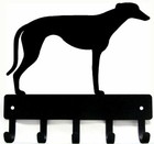 Greyhound Dog Leash Hanger Metal Wall Key Rack Holder 5 Hooks Sm 6" Made USA