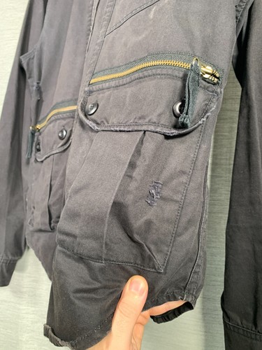 PRPS Jeans Jacket Medium Mens Black Overshirt Military Chore Worker Utility - Picture 11 of 18
