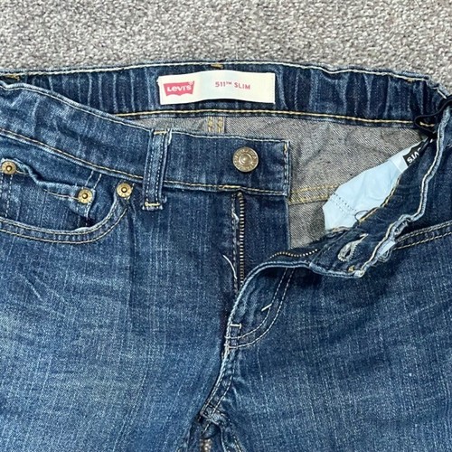 Levis 511 Jeans Boys 8 Regular Slim Denim Blue Outdoor Casual Zip Pants 24x22 - Picture 23 of 24