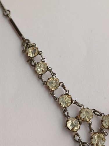 Collana a goccia elegante firmata Cecoslovacchia art deco cristallo e pasta - Foto 13 di 22