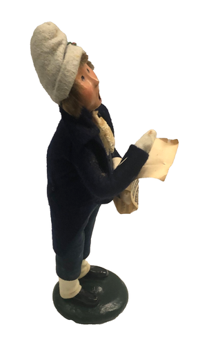 Vintage Byers Choice Child Caroler With music sheet  Black Coat 1985-10"H - Picture 3 of 6