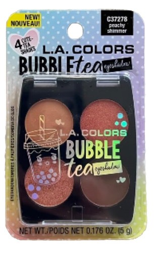 L.A. COLORS “Bubble Tea” 4Pc Eyeshadow (Peachy Shimmer) NIB - Fast Ship + Gift - Picture 1 of 5
