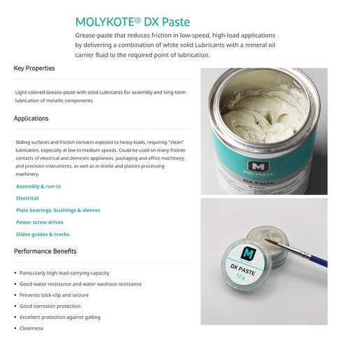 Molykote DX Pasta 12g Grasso per Orologi e Componenti Metallizzati, Spazzola Inclusa - Foto 2 di 6