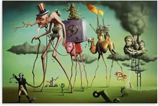 Salvador Dali Art Oil Painting Poster The American Dream Canvas Art