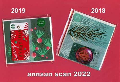 2 Starbucks Mini Karten Merry Everything 2019, Merry Xmas 2018 mit Gruß CD NEU - Bild 1 von 2