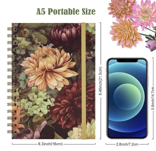 Spiral Notebook, 4 Pack A5 Lined Journal for Women, Hardcover Spiral Journal wit - Picture 5 of 7