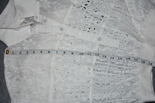 By Anthropologie x Pilcro Cutwork Bubble-Sleeve Shirt XS UK 8/10 - Picture 12 of 12