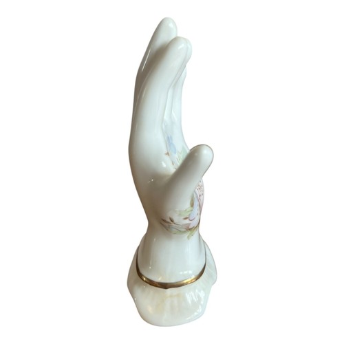 Vintage Hand Shaped Jewellery Holder - Floral Design Decorative Bone China - Picture 4 of 6