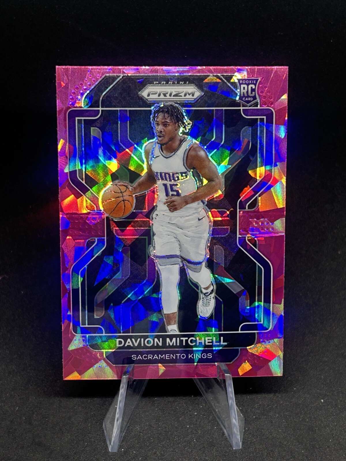 2021-22 Panini Prizm Davion Mitchell Pink Ice RC Rookie #312 Kings Raptors
