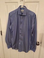 Robert Graham Shirt Mens Size 39 15.5 Tailored Fit long sleeve polka dot Blue