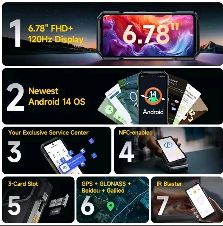 Ulefone Armor 27T Pro 5G Rugged Phone 24GB+256G Thermal Imaging 50MP 6.78" 120Hz - Bild 4 von 4