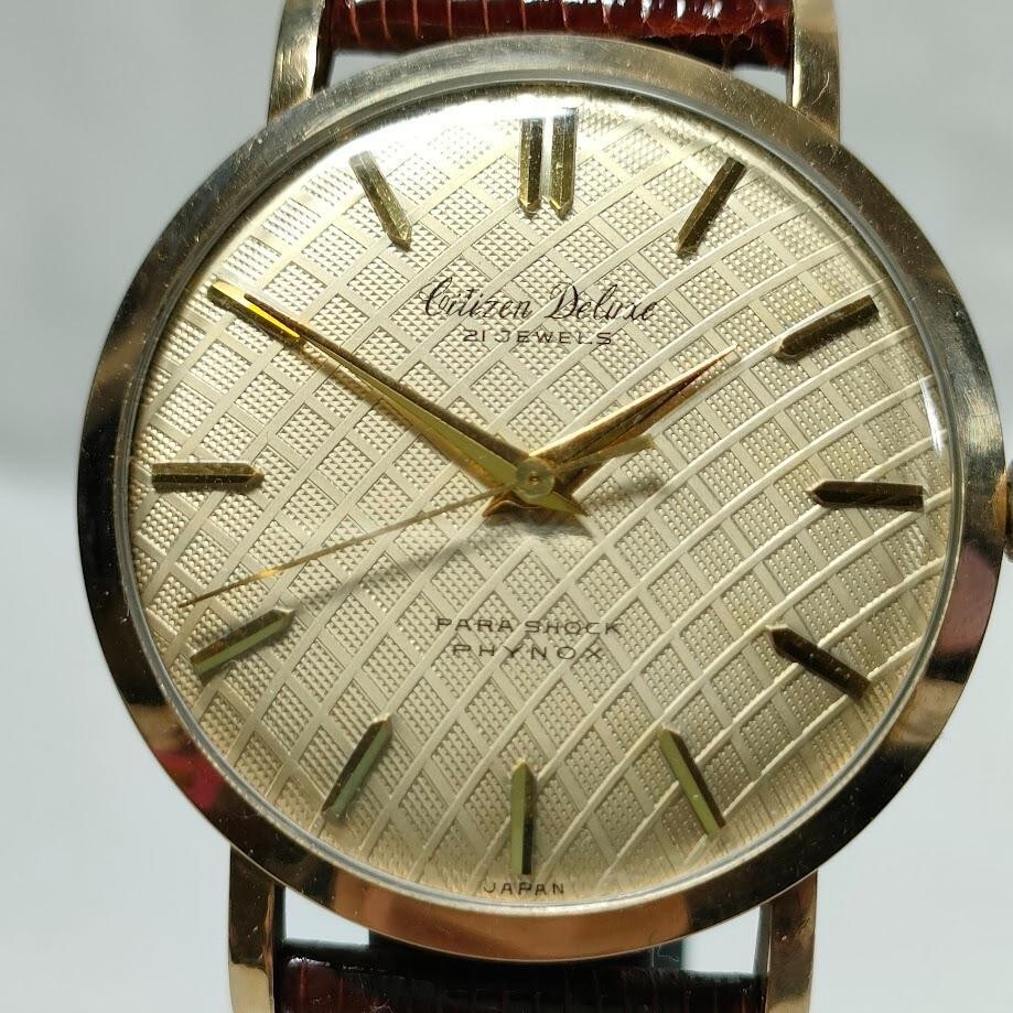 シチズンデラックス　21JEWELS 14k Citizen Deluxe Vintage 21 Jewels 14K Automatic Mens Watch