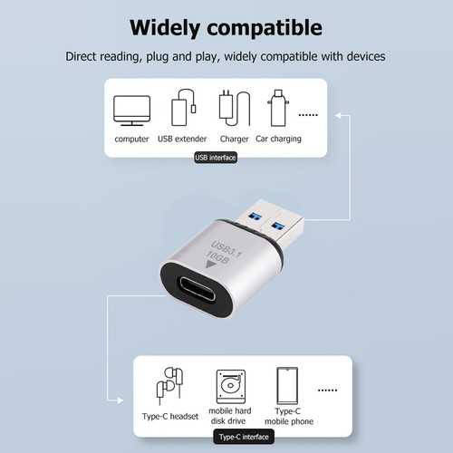3A USB3.1 To USB C Data Adapter 10Gbps Plug and Play for Macbook/Huawei/Samsung - Zdjęcie 4 z 12