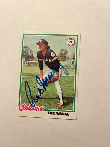 Cleveland Indians RICK MANNING Signed Card
