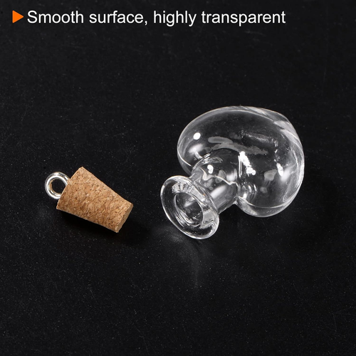 20pcs Mini Glass Bottles with Cork Stoppers Peach Heart Shaped Tiny Glass Jars S - Picture 5 of 12