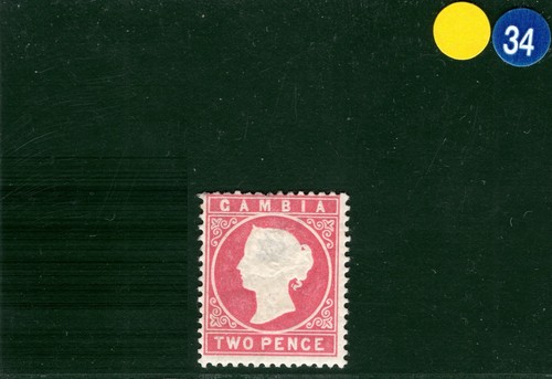 GAMBIA QV Classic Stamp SG.13B 2d Rose WMK UPRIGHT Mint MM Cat £65- YBLUE34 - 第 3/6 張圖片