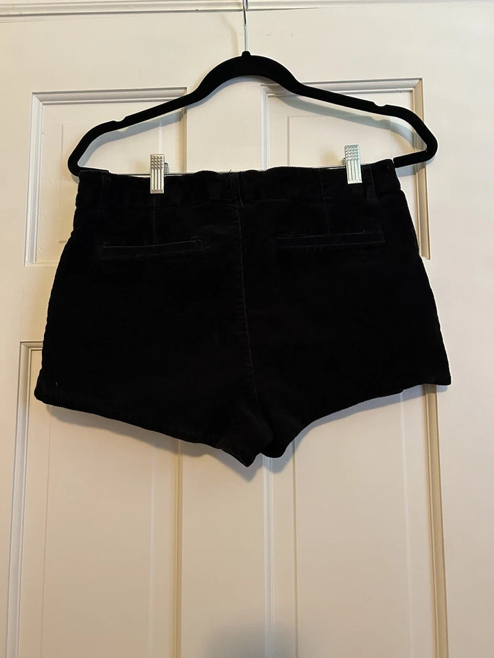 Pantalones Cortos Forever 21 Negro Cintura Alta Pana Talla 29 Foto 2 de 3