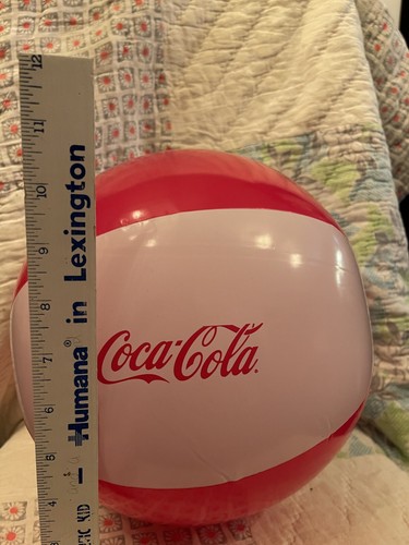 Coca-Cola Beach Ball Inflatable Ball Red White Drinks Advertising 10” Diameter - Picture 2 of 5