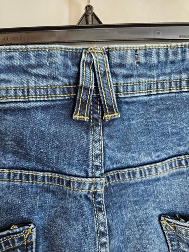 JEANIUS AKADEMIKS MEN'S DISTRESSED STRAIGHT DARK ACID WASH BLUE SIZE 38X30 #3935 - Picture 7 of 12