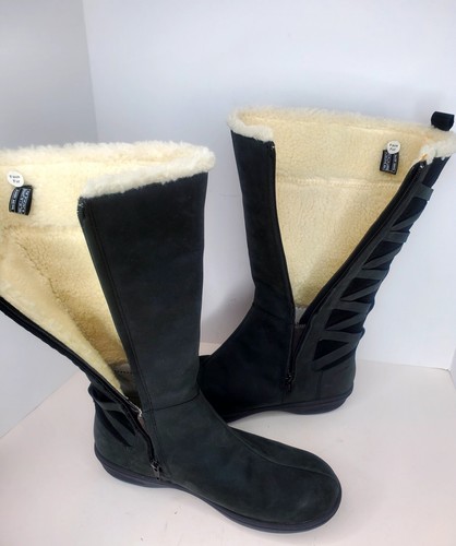 Teva Womens Figueroa Black Leather Waterproof Faux Fur Lined Knee Boots 10 - Picture 8 of 11