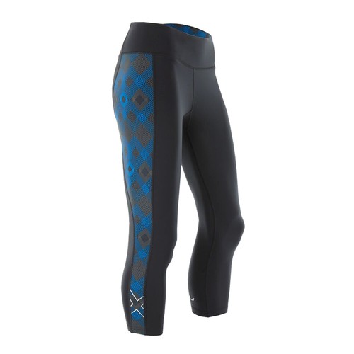 2XU Active Womens Compression 78 Tight Dark CharcoalGeo Director Blue 2XU Active Womens Compression 78 Tight Dark CharcoalGeo Director Blue