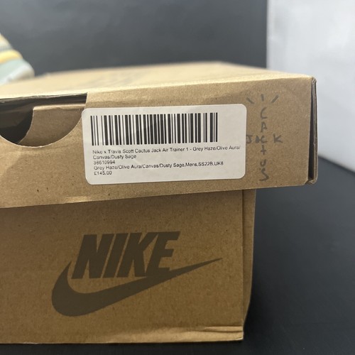 Nike Air Trainer 1 x Travis Scott Gray Mens Size 9 DR7515-001 Brand New - Picture 7 of 10
