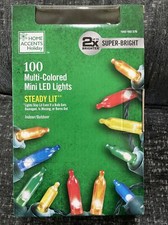 Home Accents Holiday 100 Multi-Color Mini LED Lights Steady Lit Super Bright