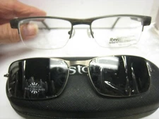 NEW Revolution Eyeglass  Frame W/ Magnet sun shade REV764 GRHO 52-17-135 w/case