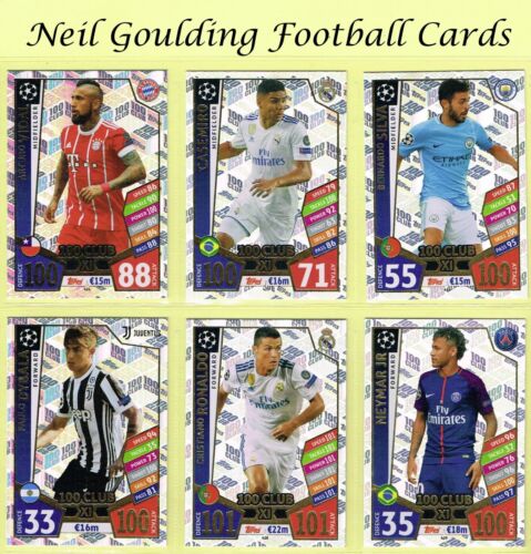 Topps Champions League MATCH ATTAX 2017-2018 ☆ 100 CLUB XI ☆ Cards #419 to #429