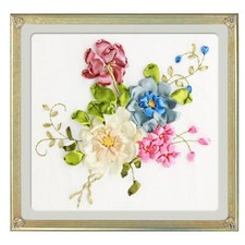 Seidenband Stickerei Kit  Ribbon Embroidery Kit- strauß Wandbilder Ölgemälde,