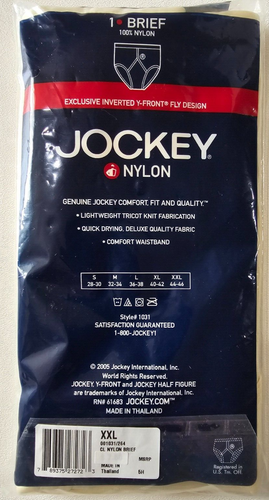 Jockey Nylon Breve Talla XXL (44-46) 2005 Nailon Brillante Y Frente Mosca Desnudo NUEVO - Imagen 2 de 5