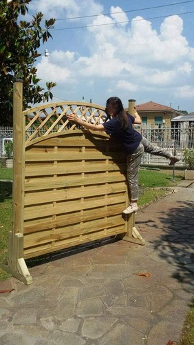 PIEDINO DOPPIO SUPPORTO PER PANNELLO GRIGLIATO IN LEGNO SINGOLO GIA IMPREGNATO - Foto 4 di 4